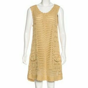 Gold crochet boheiman dress size m